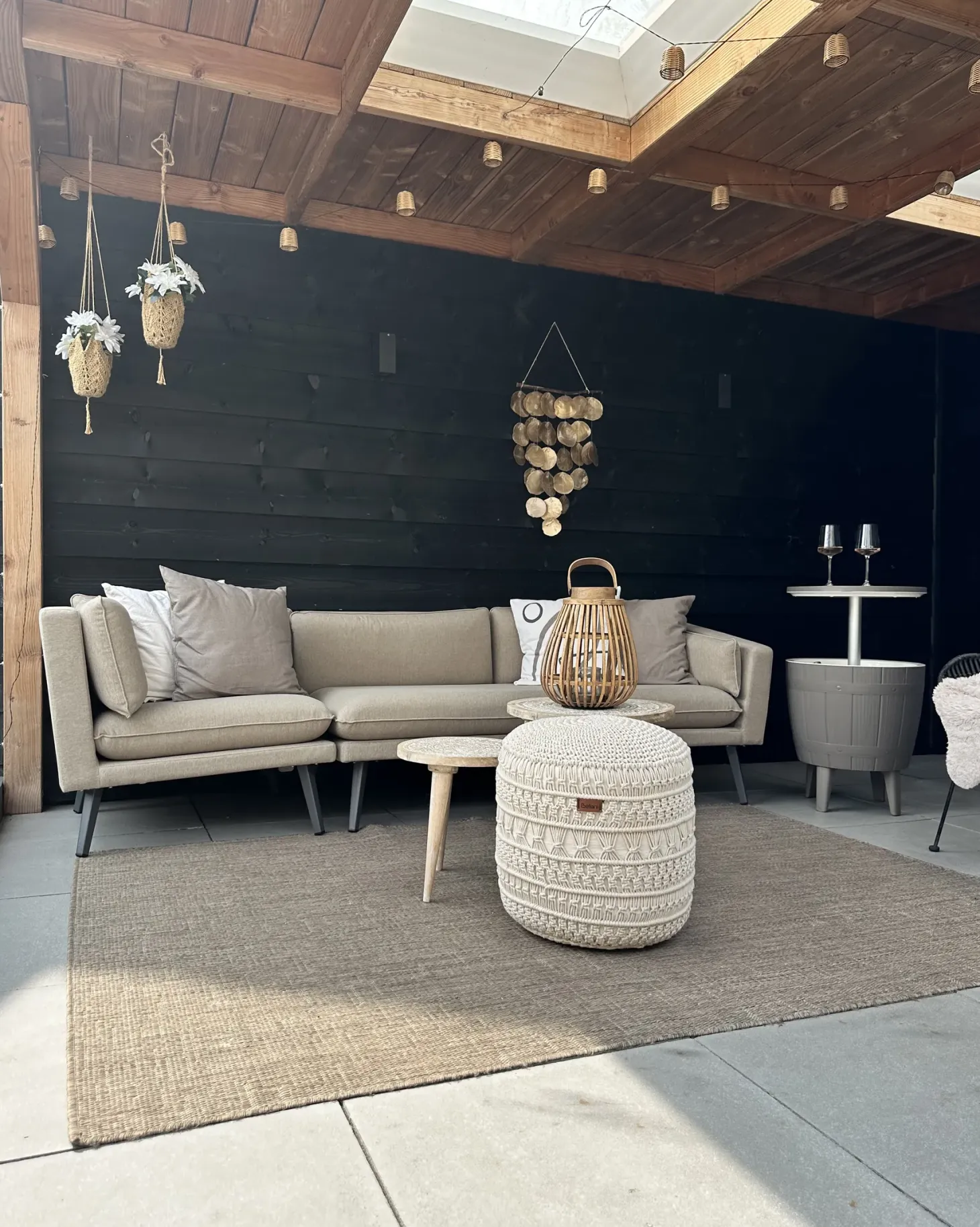 Sofa ogrodowa dla 3 osób LORETELLO Lewostronny Beżowy