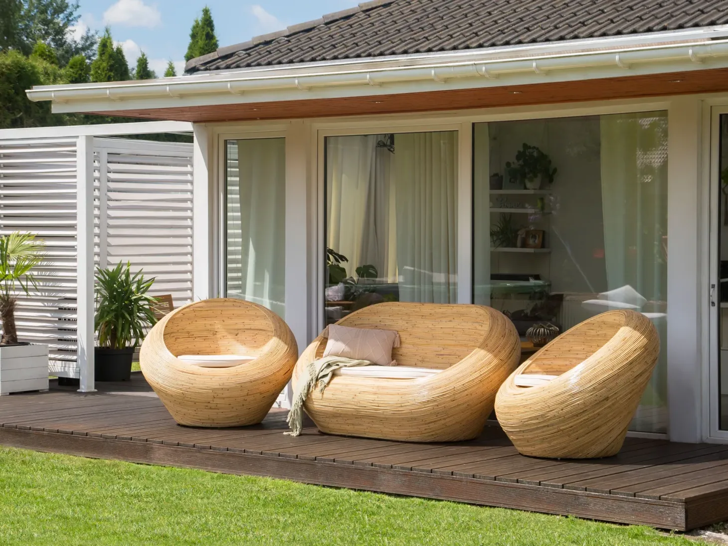 Sofa ogrodowa dla 2 osób MAIORI Rattan Naturalny