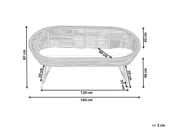 Sofa ogrodowa dla 2 osób MARATEA Rattan Naturalny