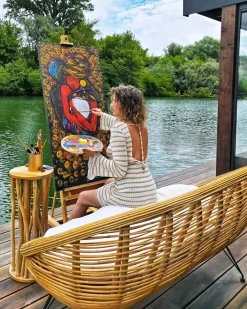 Sofa ogrodowa dla 2 osób MARATEA Rattan Naturalny