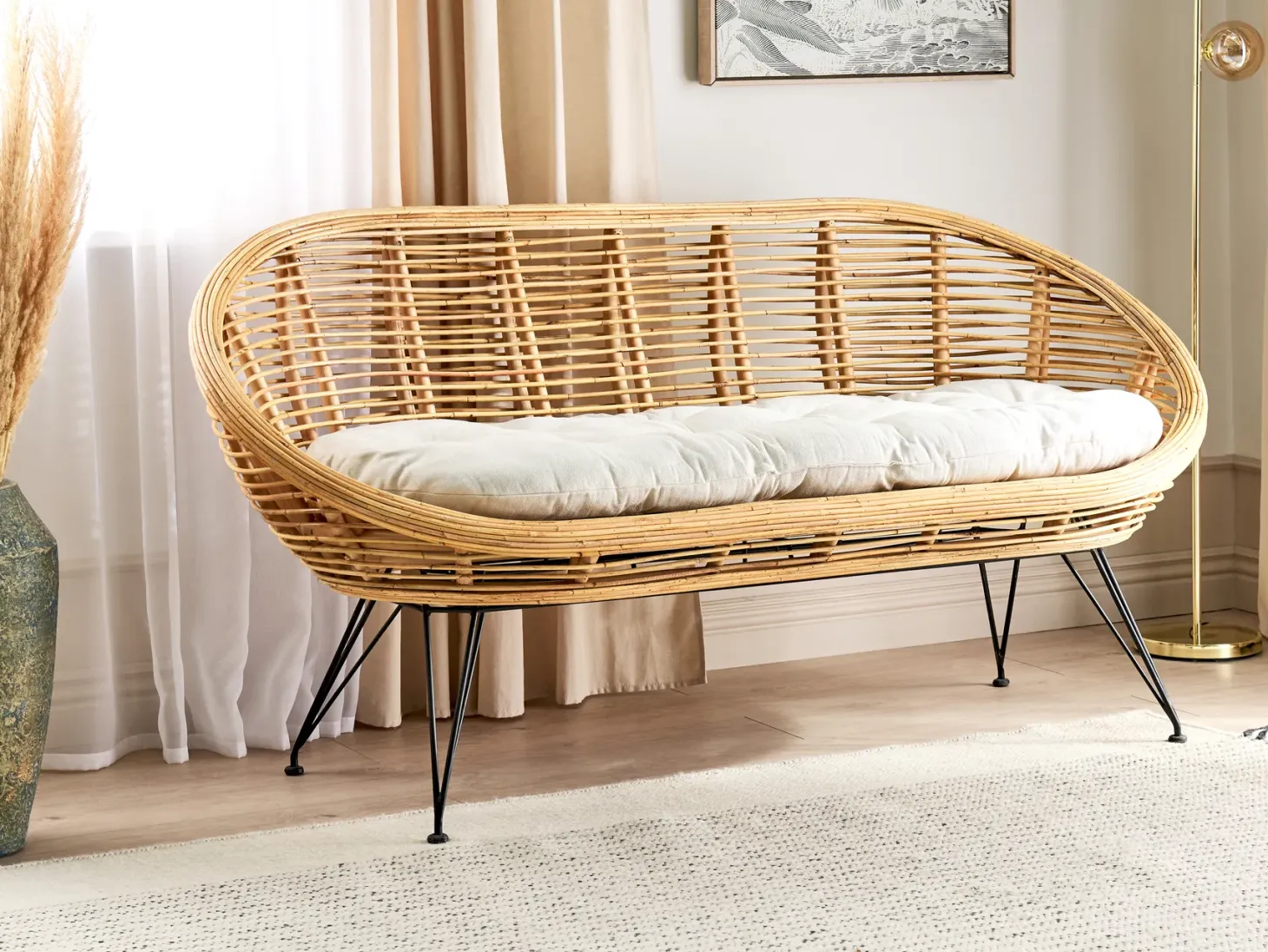 Sofa ogrodowa dla 2 osób MARATEA Rattan Naturalny