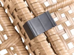 Sofa ogrodowa dla 2 osób OMEGANA Bez podłokietników Technorattan Jasnobeżowy