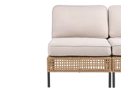 Sofa ogrodowa dla 2 osób OMEGANA Bez podłokietników Technorattan Jasnobeżowy