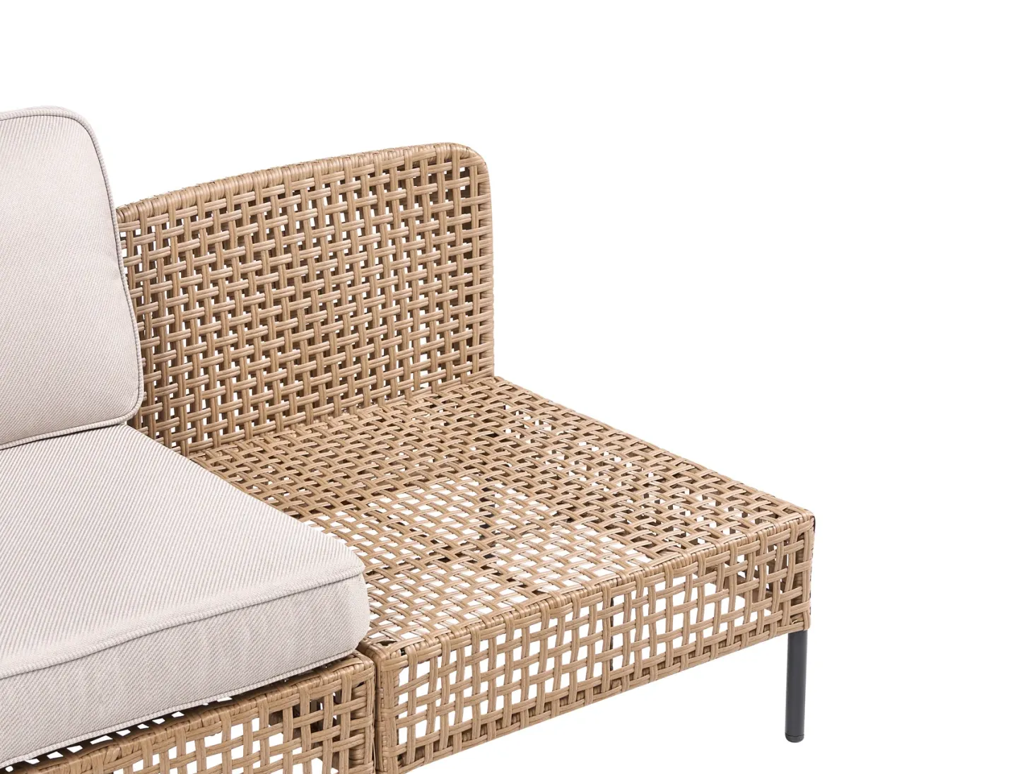 Sofa ogrodowa dla 2 osób OMEGANA Bez podłokietników Technorattan Jasnobeżowy