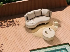 Sofa ogrodowa dla 3 osób PARORI Lewostronny Beżowy