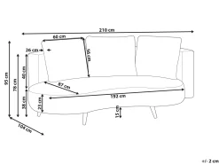 Sofa ogrodowa dla 3 osób PARORI Prawostronny Beżowy
