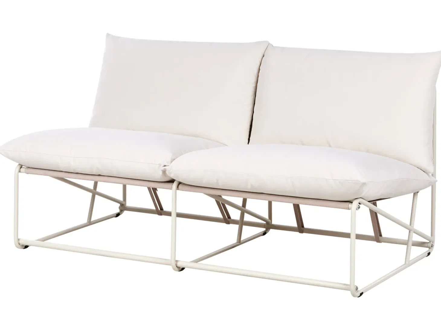 Sofa ogrodowa dla 2 osób PICO Metal Jasnobeżowy