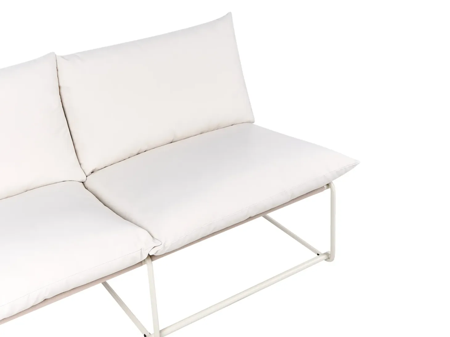 Sofa ogrodowa dla 2 osób PICO Metal Jasnobeżowy