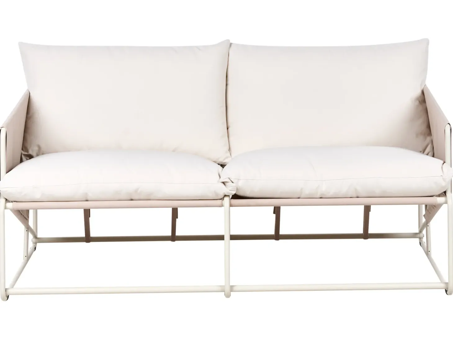Sofa ogrodowa dla 2 osób PONTE Metal Jasnobeżowy