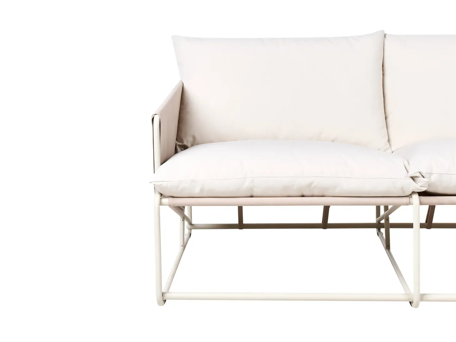Sofa ogrodowa dla 2 osób PONTE Metal Jasnobeżowy