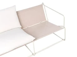 Sofa ogrodowa dla 2 osób PONTE Metal Jasnobeżowy