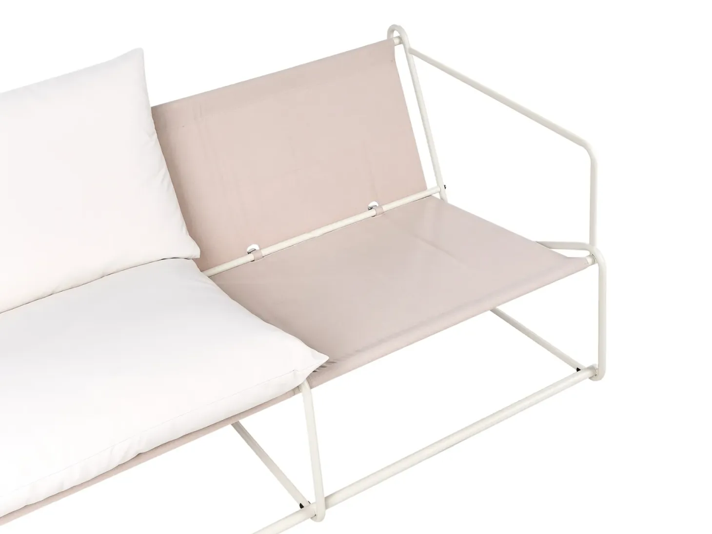 Sofa ogrodowa dla 2 osób PONTE Metal Jasnobeżowy