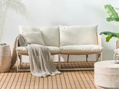 Sofa ogrodowa dla 2 osób PONTE Metal Jasnobeżowy
