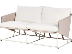 Sofa ogrodowa dla 2 osób PONTE Metal Jasnobeżowy