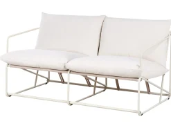 Sofa ogrodowa dla 2 osób PONTE Metal Jasnobeżowy