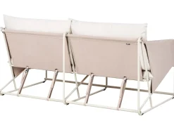 Sofa ogrodowa dla 2 osób PONTE Metal Jasnobeżowy