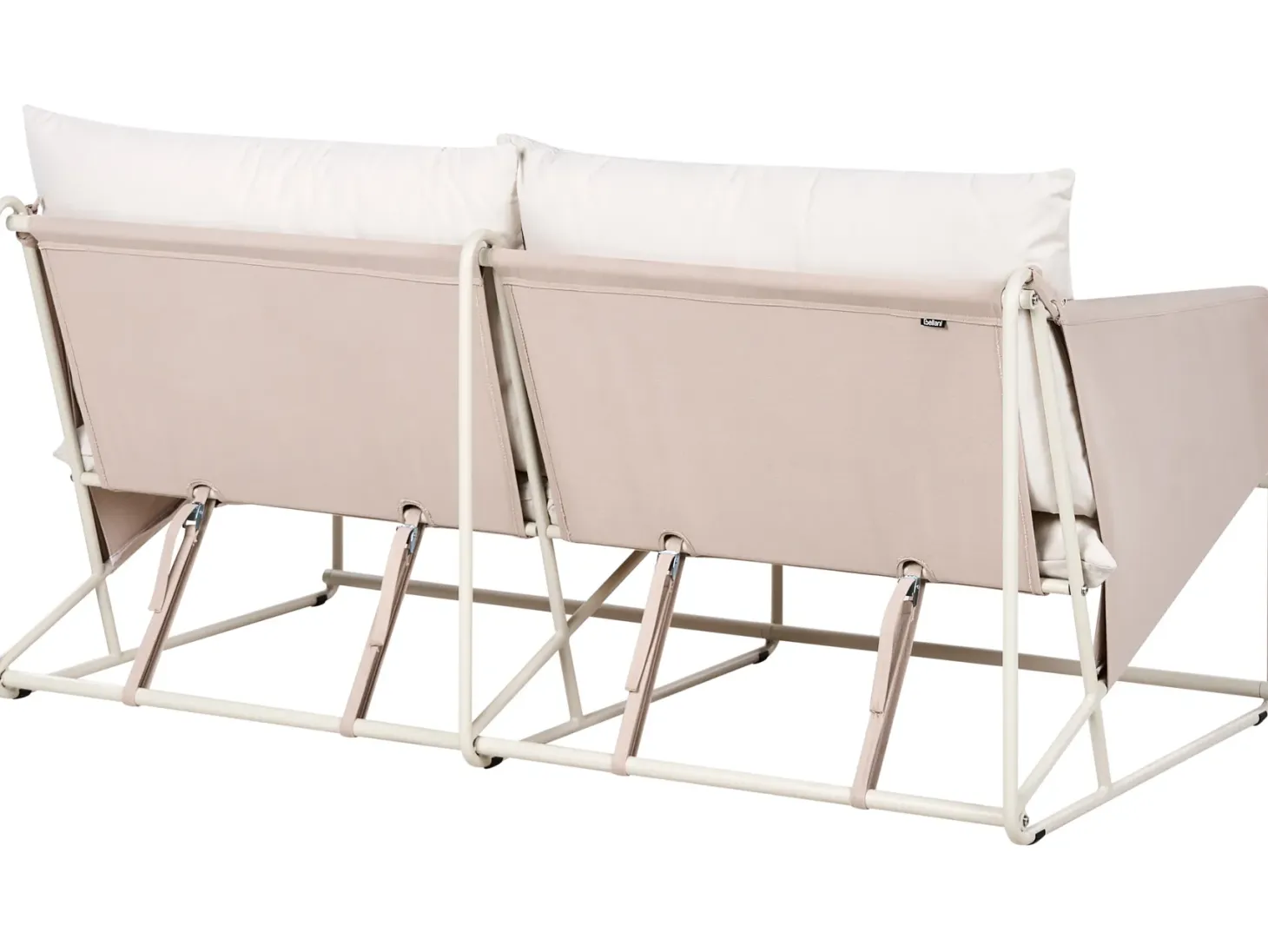 Sofa ogrodowa dla 2 osób PONTE Metal Jasnobeżowy