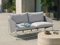 Sofa ogrodowa dla 2 osób PONTE Metal Szary