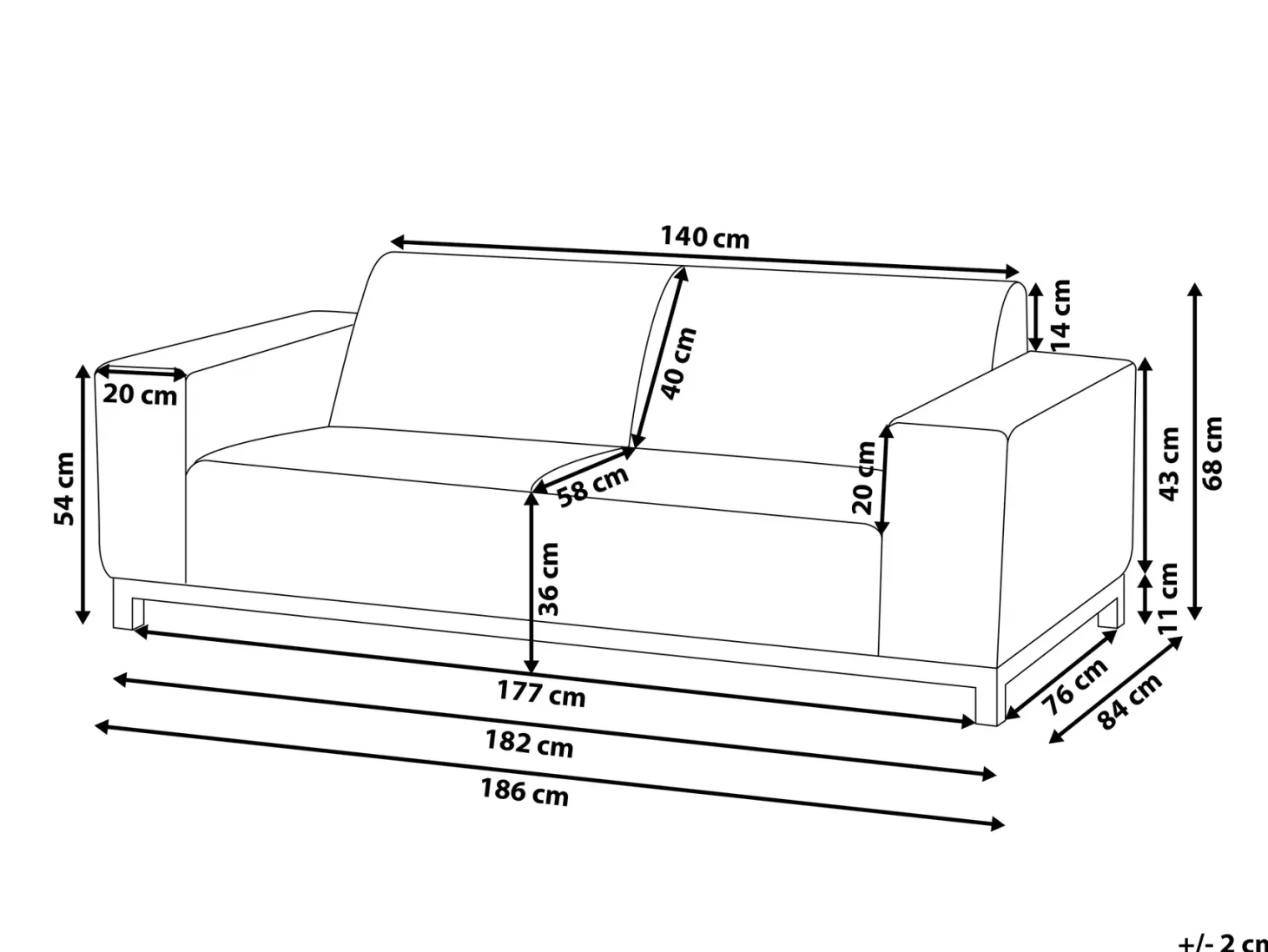 Sofa ogrodowa dla 2 osób ROVIGO Szary