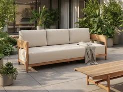 Sofa ogrodowa dla 3 osób SAMPIERI Metal Jasnobrązowy