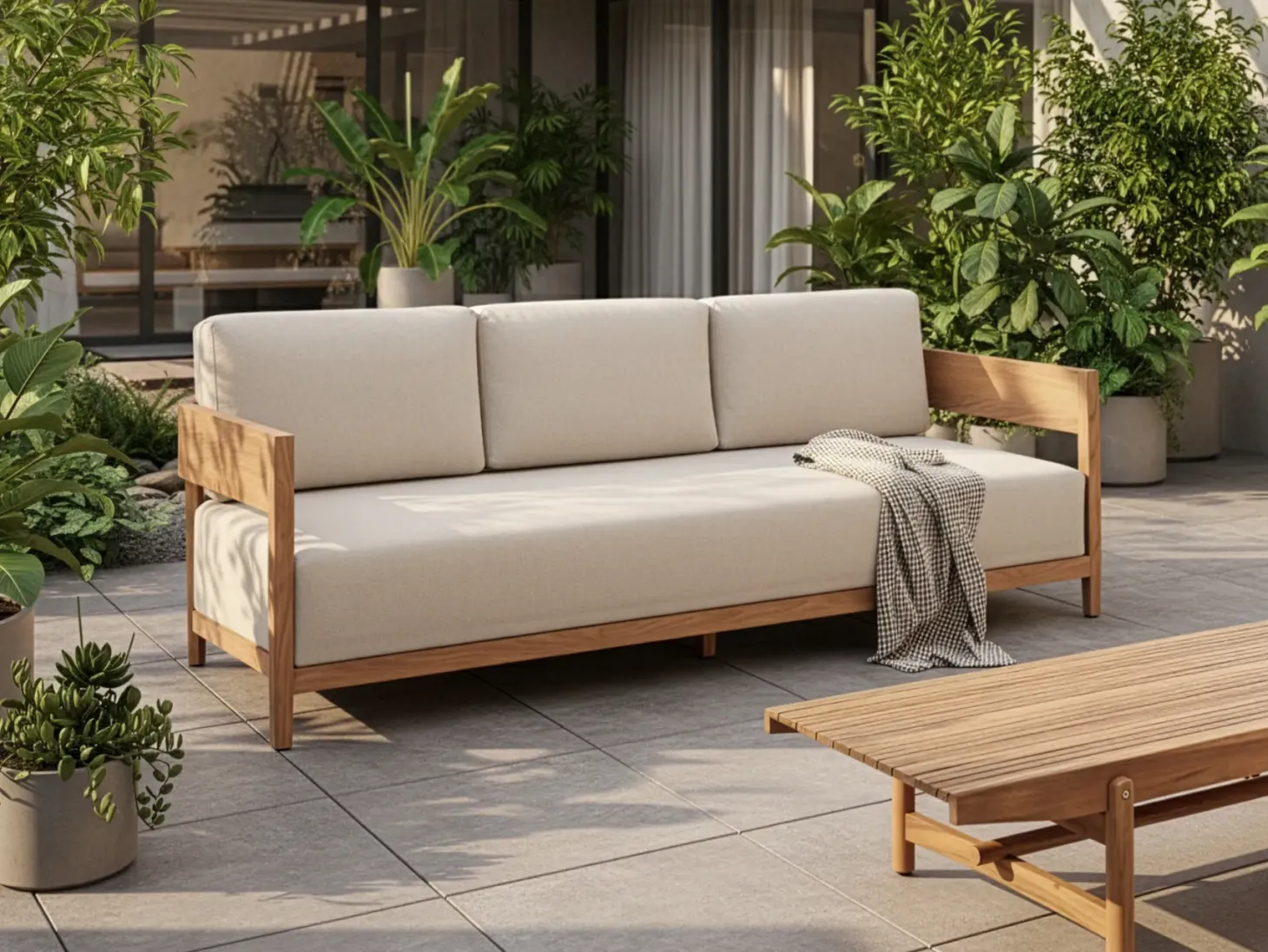 Sofa ogrodowa dla 3 osób SAMPIERI Metal Jasnobrązowy