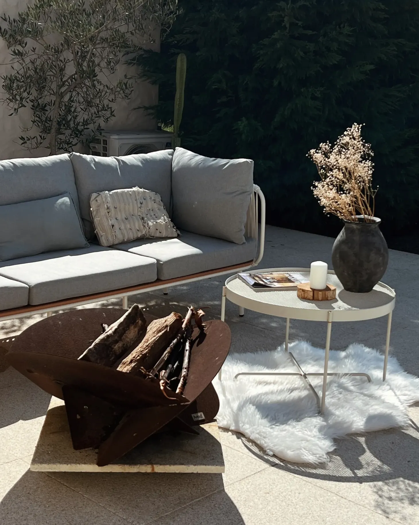 Sofa ogrodowa dla 3 osób SENISE Szary Metal