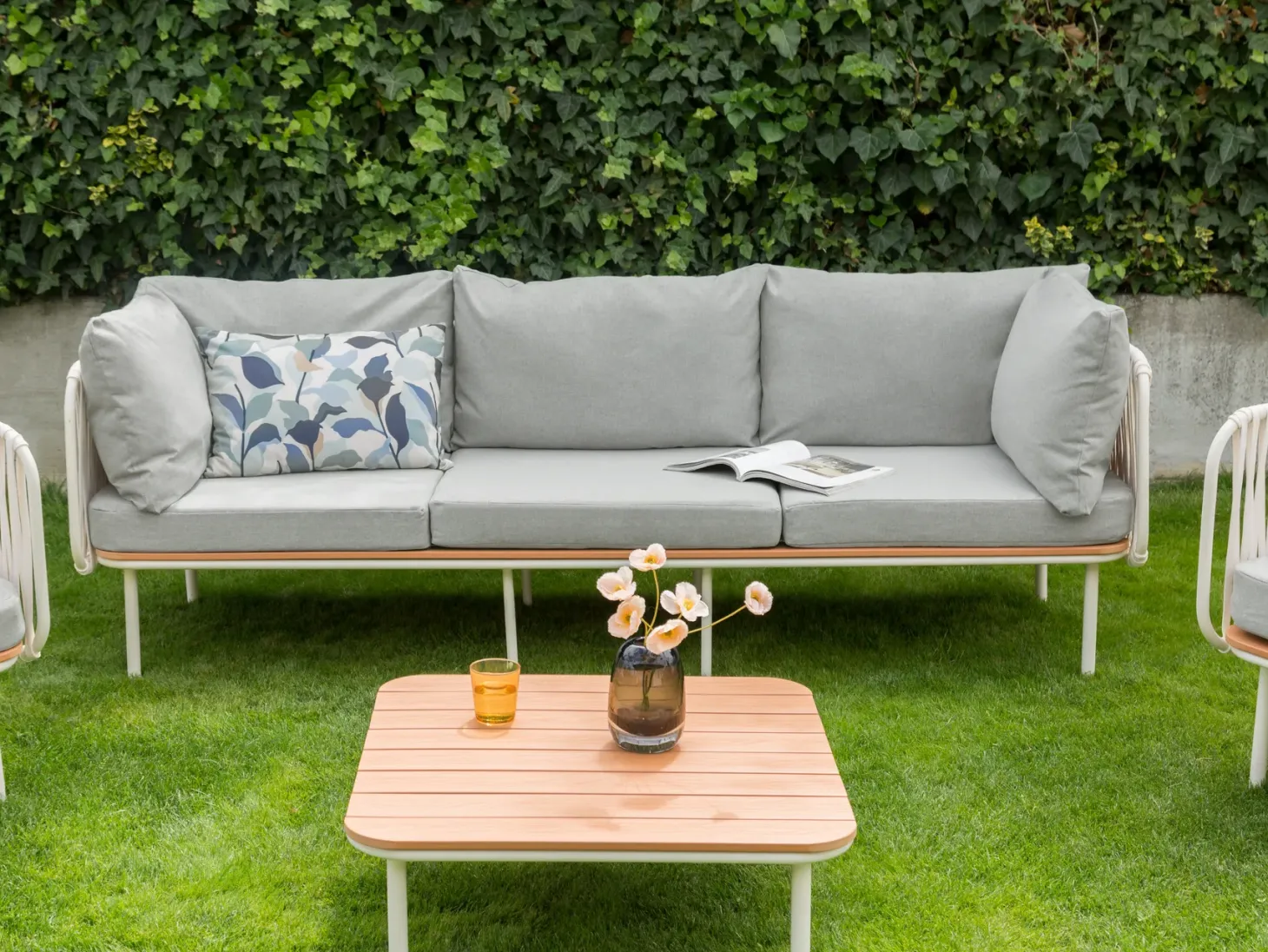 Sofa ogrodowa dla 3 osób SENISE Szary Metal