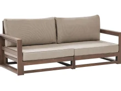 Sofa ogrodowa dla 2 osób TIMOR Modułowy Certyfikowane drewno akacjowe Ciemnobrązowy