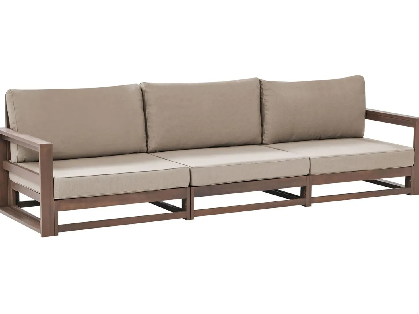 Sofa ogrodowa dla 3 osób TIMOR Modułowy Certyfikowane drewno akacjowe Ciemnobrązowy