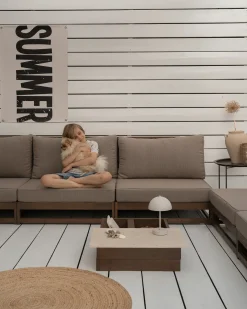 Sofa ogrodowa dla 3 osób TIMOR Modułowy Certyfikowane drewno akacjowe Ciemnobrązowy