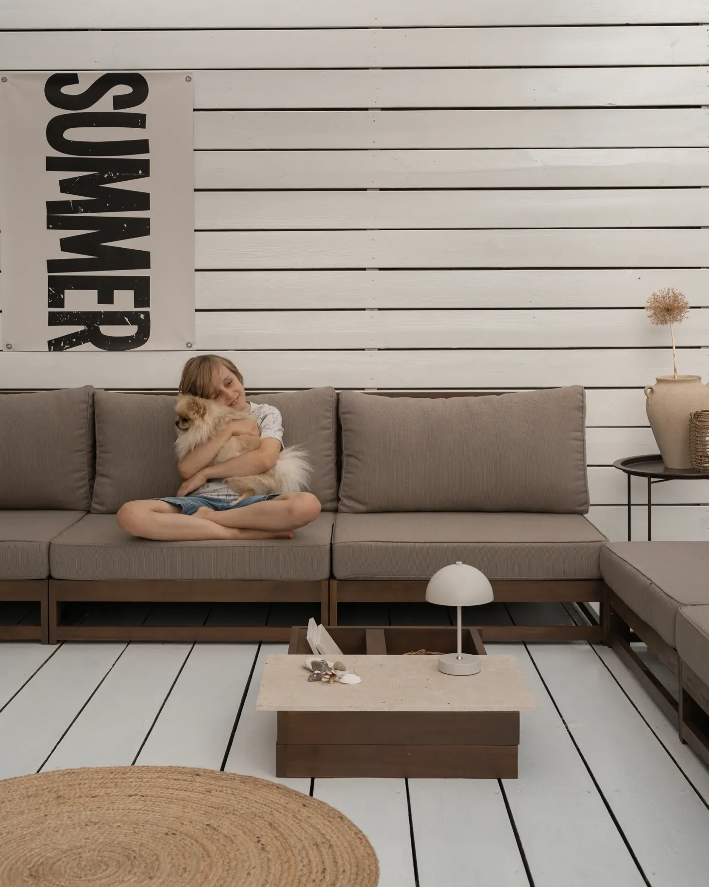 Sofa ogrodowa dla 3 osób TIMOR Modułowy Certyfikowane drewno akacjowe Ciemnobrązowy