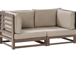 Sofa ogrodowa dla 2 osób TRANI Modułowy Certyfikowane drewno akacjowe Ciemnobrązowy