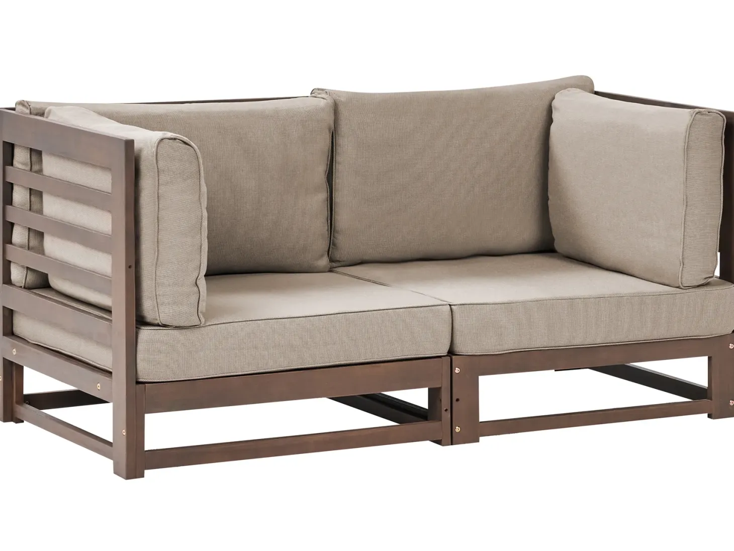 Sofa ogrodowa dla 2 osób TRANI Modułowy Certyfikowane drewno akacjowe Ciemnobrązowy
