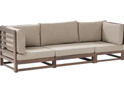 Sofa ogrodowa dla 3 osób TRANI Modułowy Certyfikowane drewno akacjowe Ciemnobrązowy