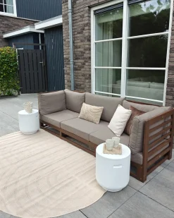 Sofa ogrodowa dla 3 osób TRANI Modułowy Certyfikowane drewno akacjowe Ciemnobrązowy
