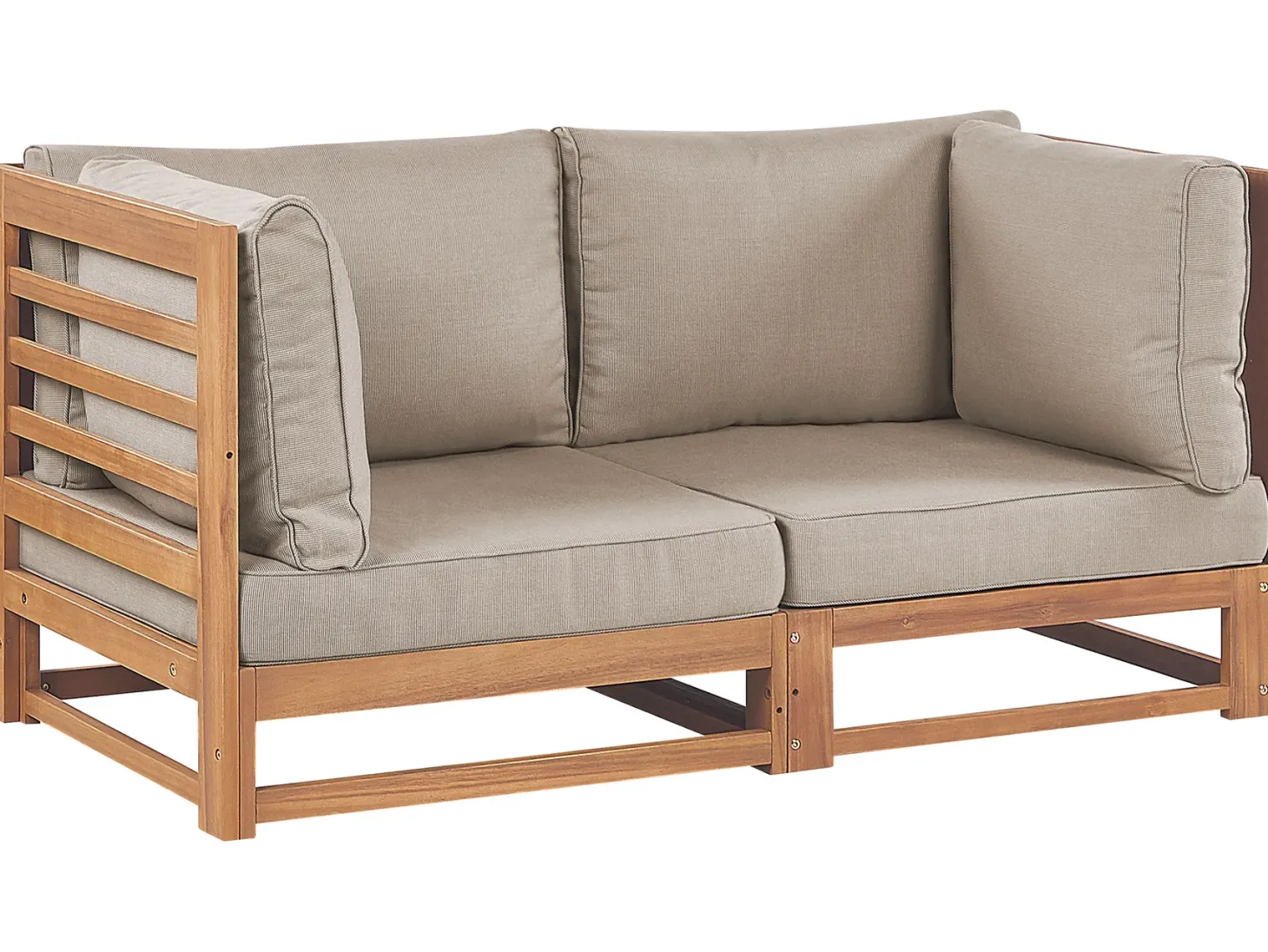 Sofa ogrodowa dla 2 osób TRANI Modułowy Certyfikowane drewno akacjowe Jasnobrązowy