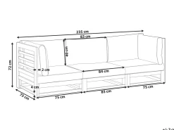 Sofa ogrodowa dla 3 osób TRANI Modułowy Certyfikowane drewno akacjowe Jasnobrązowy