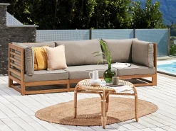 Sofa ogrodowa dla 3 osób TRANI Modułowy Certyfikowane drewno akacjowe Jasnobrązowy