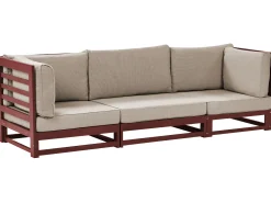 Sofa ogrodowa dla 3 osób TRANI Modułowy Drewno akacjowe Bordowy