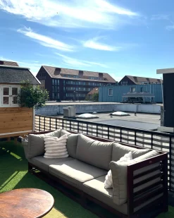Sofa ogrodowa dla 3 osób TRANI Modułowy Drewno akacjowe Bordowy