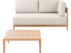 Sofa ogrodowa ze stolikiem dla 2 osób SAMPIERI Jasnobrązowy Metal