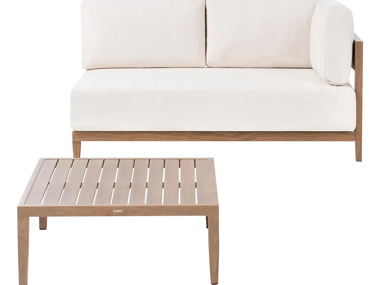 Sofa ogrodowa ze stolikiem dla 2 osób SAMPIERI Brązowy Metal