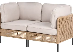 Sofa ogrodowa ze stolikiem dla 2 osób OMEGANA Jasnobeżowy Technorattan