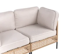 Sofa ogrodowa ze stolikiem dla 2 osób OMEGANA Jasnobeżowy Technorattan