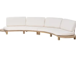 Sofa ogrodowa ze stolikiem dla 4 osób NUMANA Złamana biel Drewno akacjowe