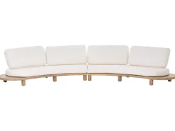 Sofa ogrodowa ze stolikiem dla 4 osób NUMANA Złamana biel Drewno akacjowe