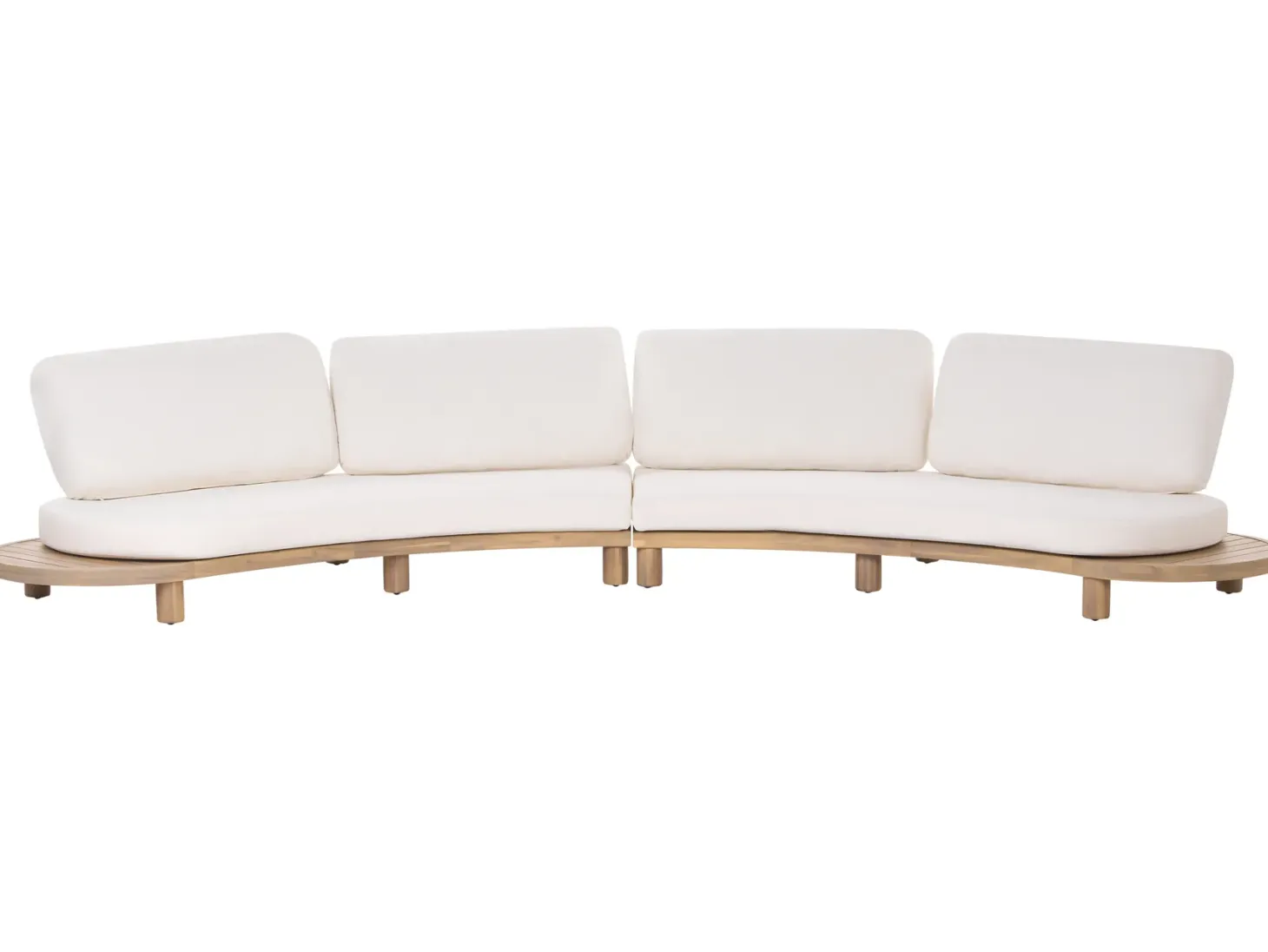 Sofa ogrodowa ze stolikiem dla 4 osób NUMANA Złamana biel Drewno akacjowe
