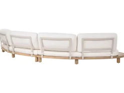Sofa ogrodowa ze stolikiem dla 4 osób NUMANA Złamana biel Drewno akacjowe