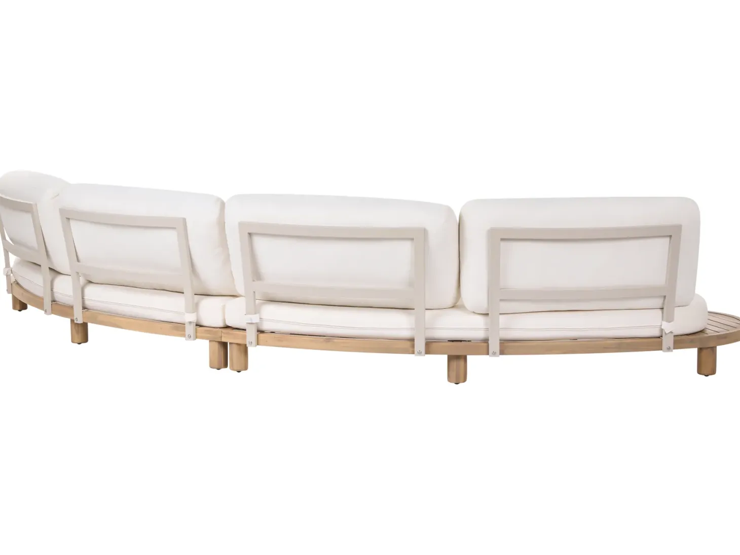 Sofa ogrodowa ze stolikiem dla 4 osób NUMANA Złamana biel Drewno akacjowe