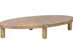 Sofa ogrodowa ze stolikiem dla 4 osób NUMANA Złamana biel Drewno akacjowe